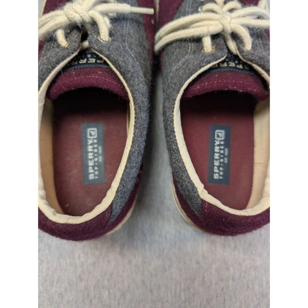 Sperry Top-Sider Men's Wool Lace-Up Casual Sneakers Purple/Gray Size 11M Good